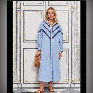 Pomander Place Light Blue Dress with Lace Accents